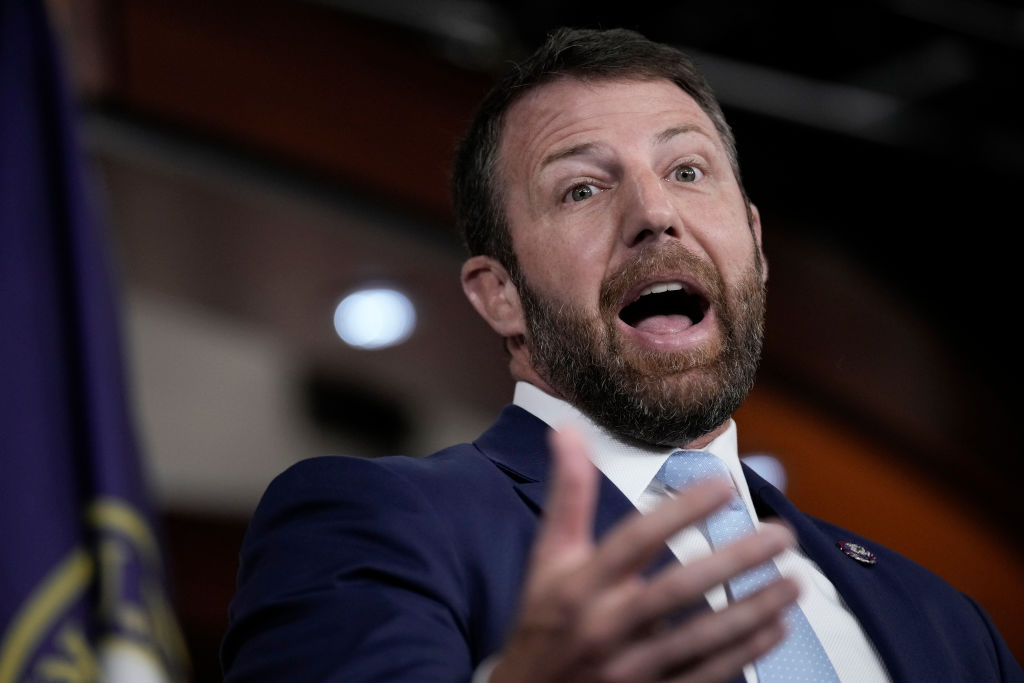 WASHINGTON, DC - AUGUST 12: Rep. Markwayne Mullin (R-OK) speaks during a news conference with members of the House Intelligence Committee at the U.S. Capitol August 12, 2022 in Washington, DC.  The lawmakers addressed the FBI's recent search of former President Donald Trump's Mar-a-Lago residence. 