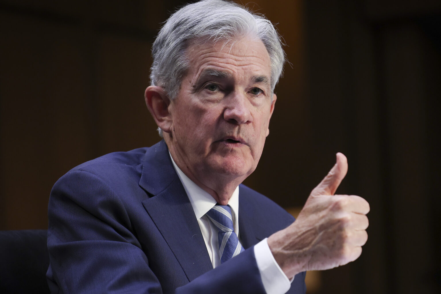 WASHINGTON, DC - JUNE 22: Jerome Powell, Chairman, Board of Governors of the Federal Reserve System testifies before the Senate Banking, Housing, and Urban Affairs Committee June 22, 2022 in Washington, DC. Powell testified on the Semiannual Monetary Policy Report to Congress during the hearing. Powell says September rate cuts are on the table