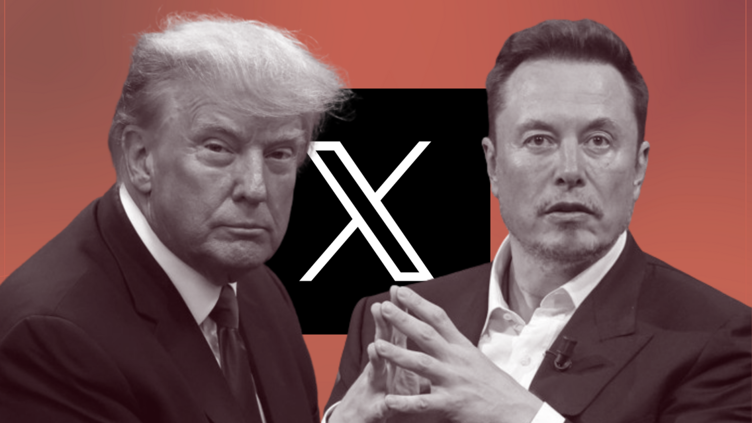 Side by side of Elon Musk and Donald Trump who recently had an interview together on X.