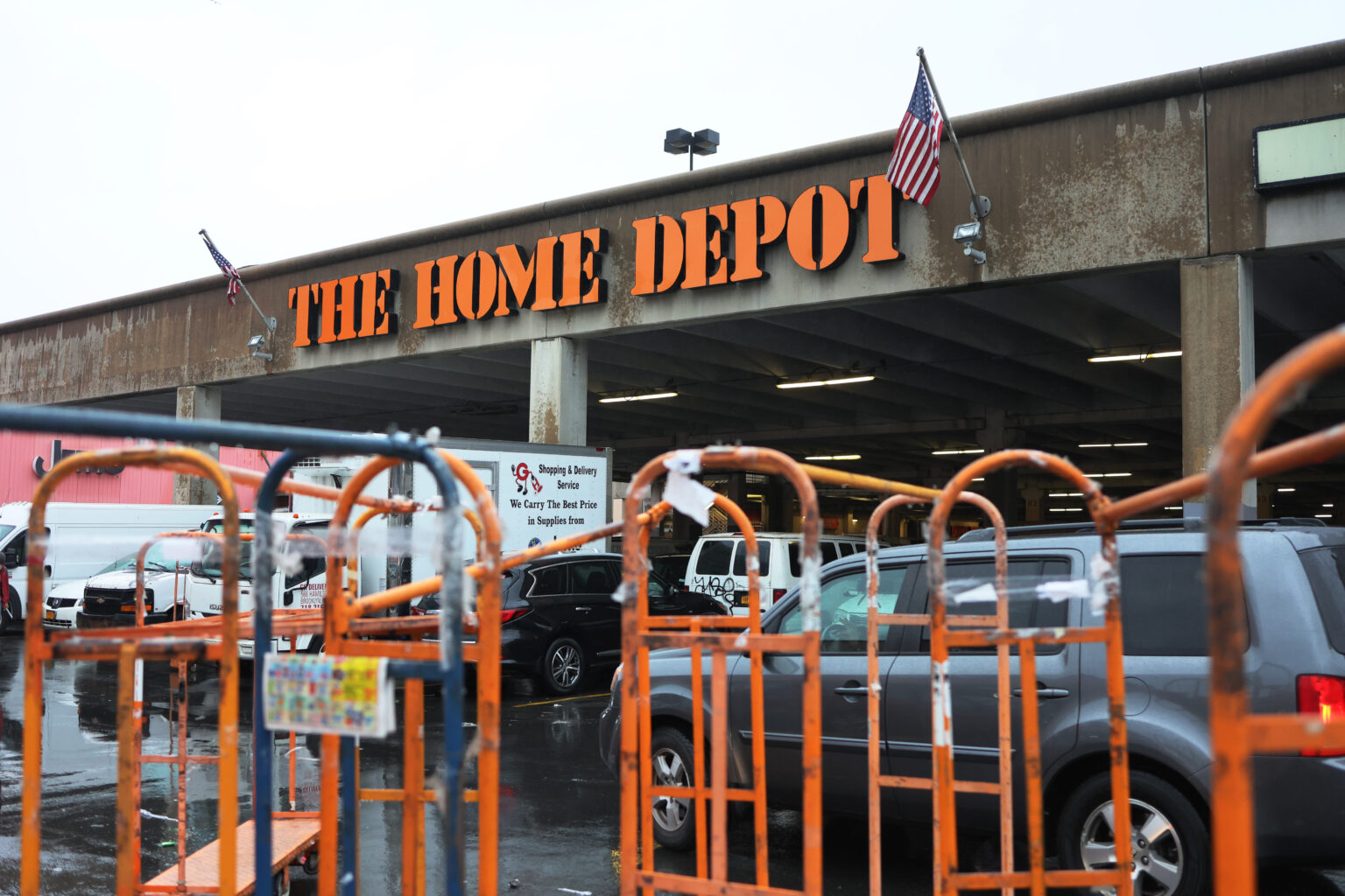 NEW YORK, NEW YORK - FEBRUARY 22: A Home Depot store sign is seen on February 22, 2022 in the Sunset Park neighborhood of the Brooklyn borough in New York City. Home Depot announced on Tuesday that sales grew 11 percent in the fiscal fourth quarter. The company saw challenges of inflation and supply chain bottlenecks as demand decreased during the coronavirus (COVID-19) pandemic. Home Depot projects growth in 2022 with contractors buying lumber, electrical equipment and other supplies.