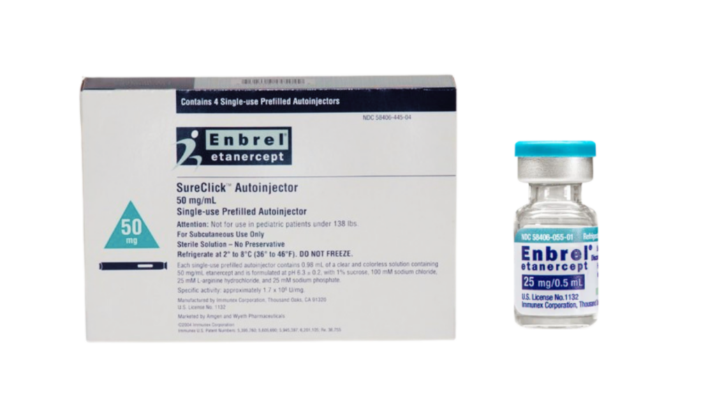 photo of a box of Embrel and a vial of Embrel, one of the drugs negotiations by recent Medicare deal