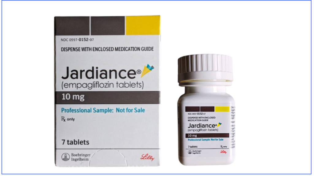 box and bottle of diabetes medication Jardiance