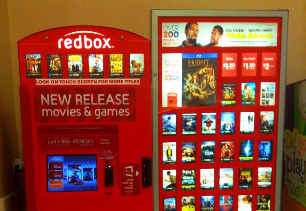 RedBox "Red Box" Video Movie Rental Vending Machine pics by Mike Mozart of TheToyChannel and JeepersMedia on YouTube #RedBox #RedBoxVideoRental #RedBoxMachine #VideoVendingMachine #MovieRental #RedBoxMovieRental