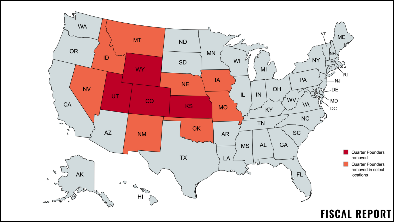 map of e.coli outbreak in mcdonald's based on CDC data