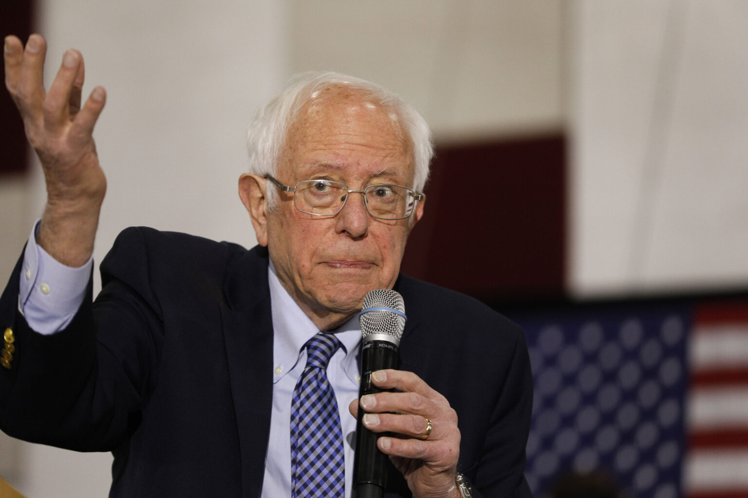 DEARBORN, MI - MARCH 07: Democratic presidential candidate Sen. Bernie Sanders (I-VT) holds a campaign rally at Salina Intermediate School on March 7, 2020 in Dearborn, Michigan. Sanders has said his competitor, former Vice President Joe Biden, could beat President Donald Trump in November, but added that he would be the stronger general-election candidate.