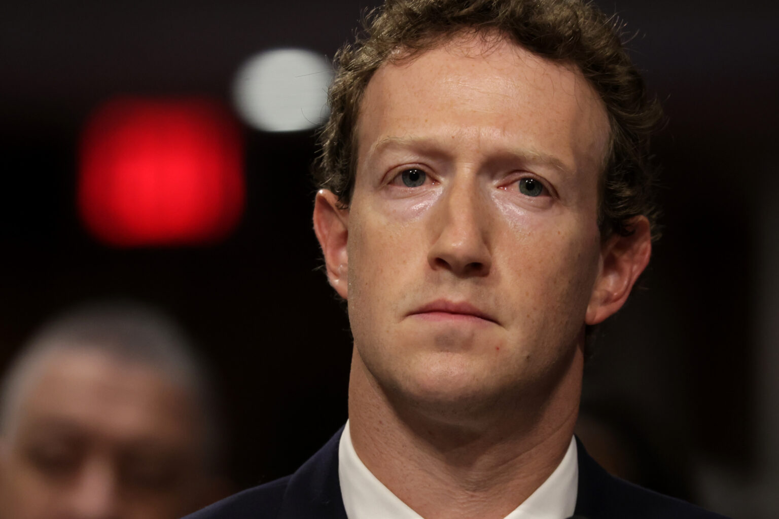 WASHINGTON, DC - JANUARY 31: Mark Zuckerberg, CEO of Meta testifies before the Senate Judiciary Committee at the Dirksen Senate Office Building on January 31, 2024 in Washington, DC. Meta layoffs continued in 2024